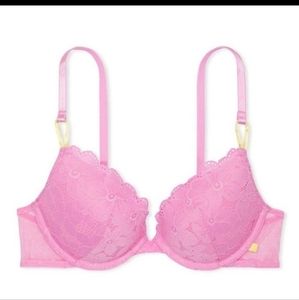 Victoria Secret- Pink Floral Lace Padded Push up bra-34D